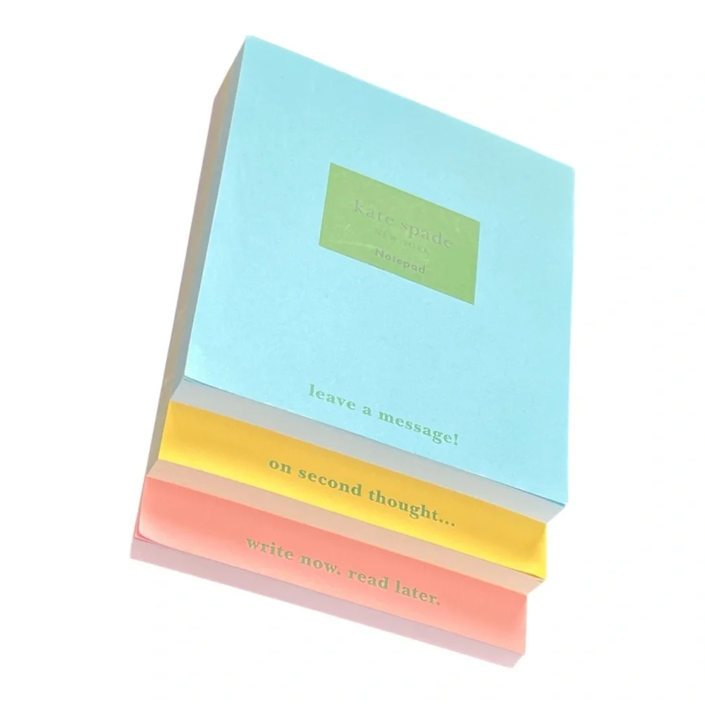 Kate Spade Blue, Yellow, and Pink Notepad Trio